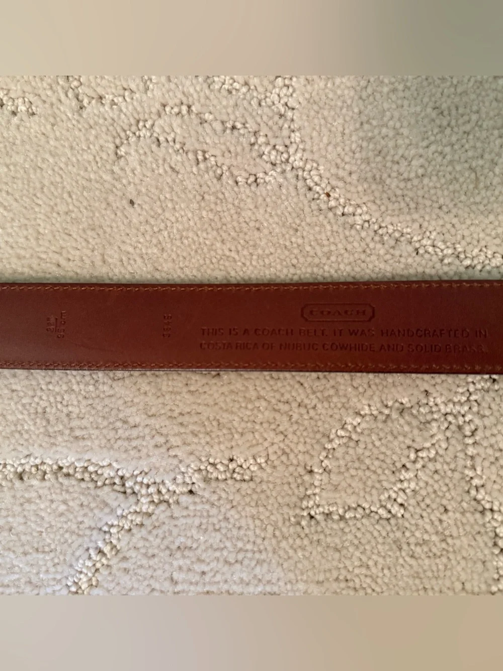 Vintage Coach Brown Leather Belt – Solid Brass Buckle Size 38